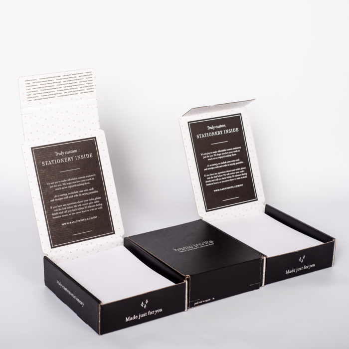 before, during and after DTC shipping boxes