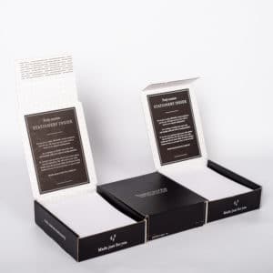 DTC boxes with peel and seal adhesive and tear strips by Salazar Packaging